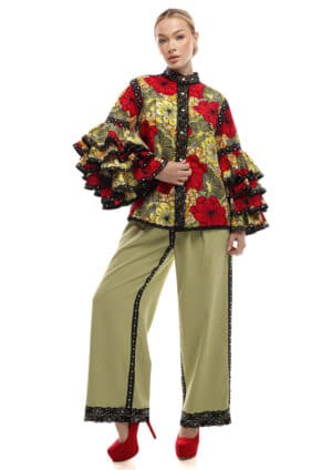 Bebqueen Tubevose Flower Pants, Size M, Multicolor, Lace, Rhinestones.