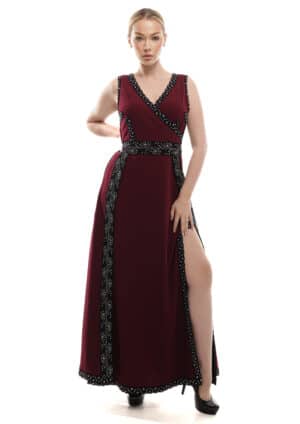 Bebqueen Carnation Vesubio Dress , Size L, Multicolor, Lace, Rhinestones.