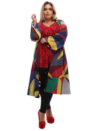 Bebqueen Jres Coat, Size 2X, Multicolor, Lace, Rhinestones.