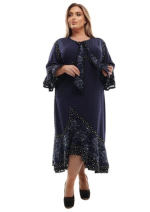 Bebqueen Dress Bachelors Button, Size 3X, Multicolor, Lace, Rhinestones.