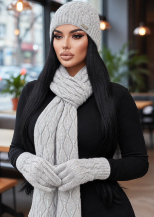 Silver Frost — 100% Cashmere Winter Set
