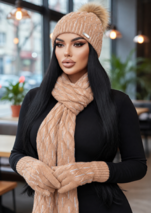Champagne Glow — 100% Cashmere Winter Set