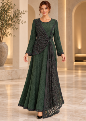 2X Emerald Lace Gown