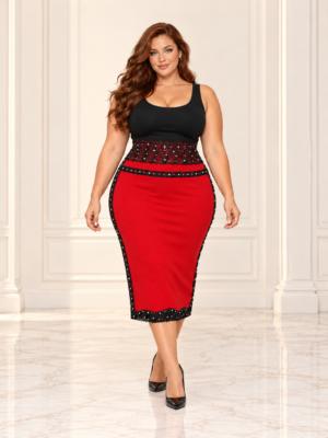 Scarlet Sparkle Skirt, 2X